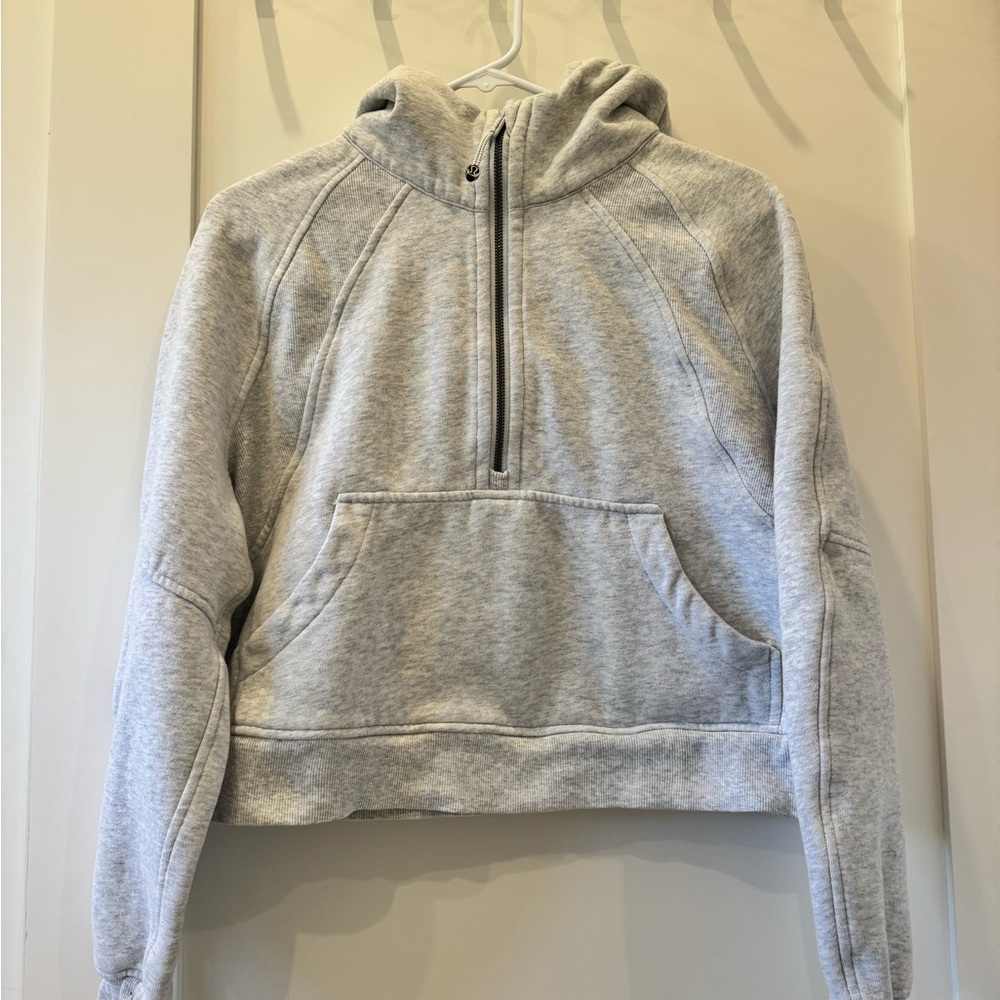 Lululemon Athletica Gray Cropped Hoodie Sweater